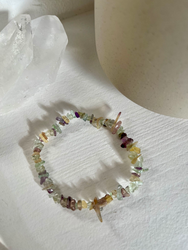 Regenbogen Fluorit - Splitterarmband